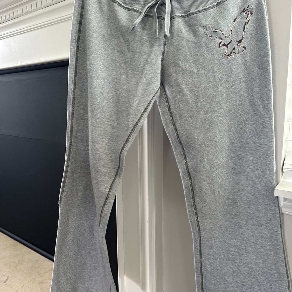 American Eagle Outfitters Gray Wide Leg Jumpsuit